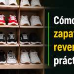 Cómo organizar zapatillas para reventa: guía práctica Zapatillas organizadas en estantes para controlar el stock de una reventa